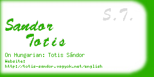 sandor totis business card