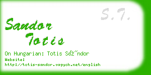 sandor totis business card